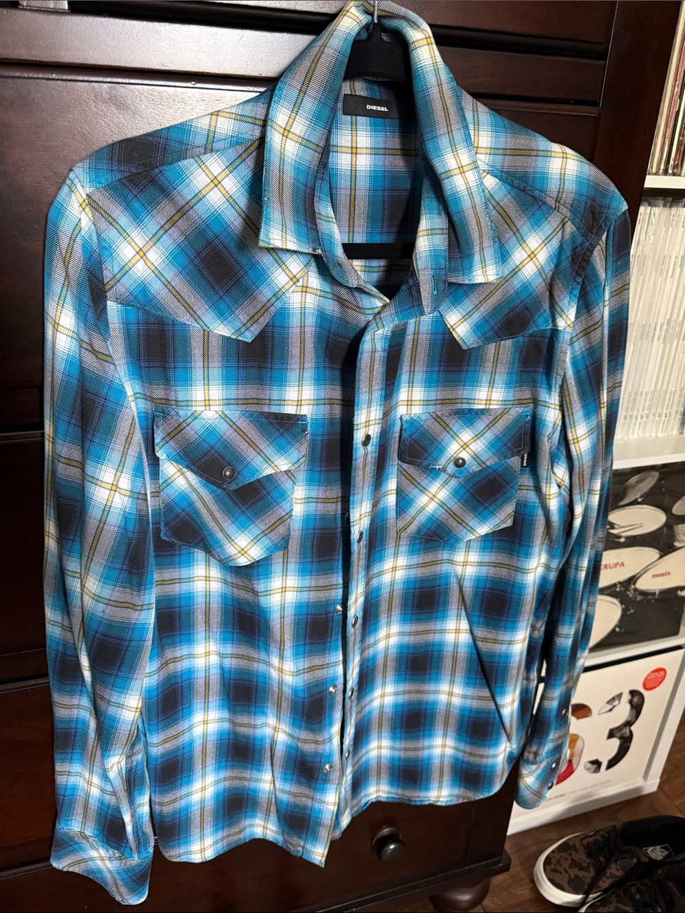 Diesel size large men’s plaid shirt